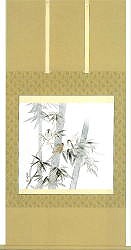 竹に雀の拡大写真を見る！