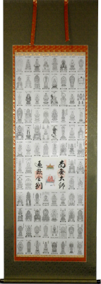 四国八十八ヶ所御影札貼り　表装裂地№GA-35の詳細を見る。