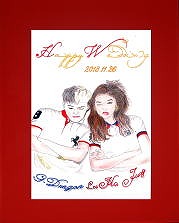 似顔絵ギフト：Ｂ４ＳＰ(スペシャル)タイプ高級ガラス額付き